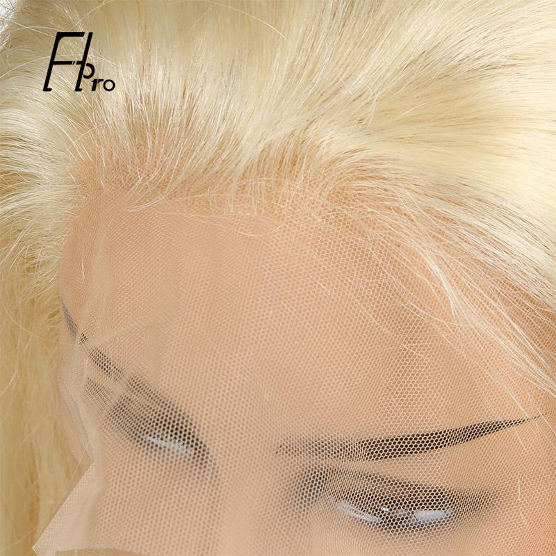 High Density 613# Blonde Full Lace Wig Straight Baby Hair